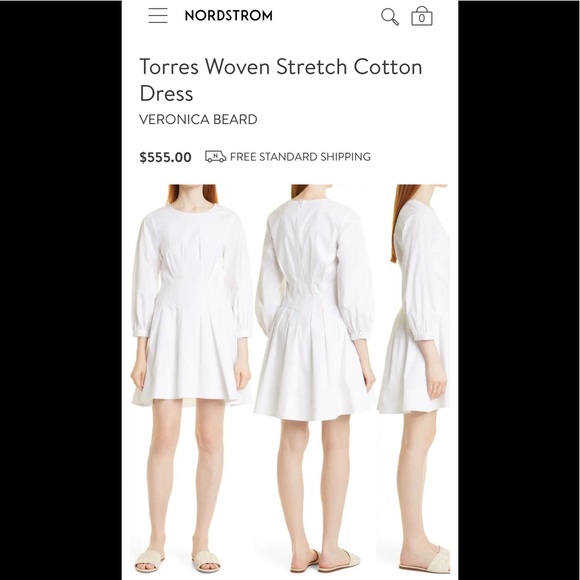 2022 spring Veronica Beard Torres Woven Stretch Cotton Dress - Picture 1 of 6